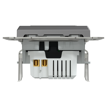 Подвійний зарядний пристрій USB, Asfora, тип A+C, 21 Вт, механізм з супортом, антрацит, Schneider Electric [EPH2700571]