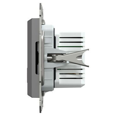 Подвійний зарядний пристрій USB, Asfora, тип A+C, 21 Вт, механізм з супортом, антрацит, Schneider Electric [EPH2700571]