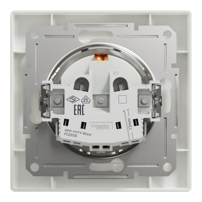 Розетка з заземленням біла Asfora, Schneider Electric [EPH2900121]