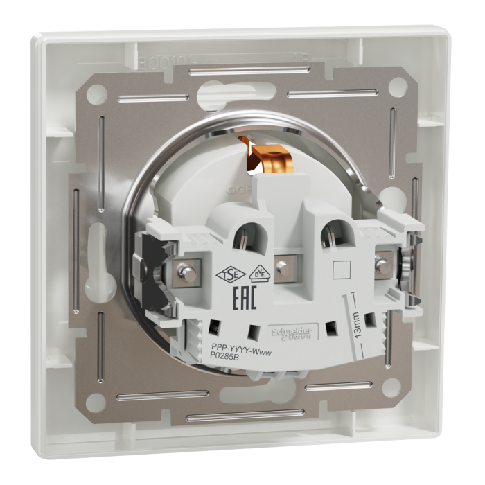 Розетка з заземленням біла Asfora, Schneider Electric [EPH2900121]