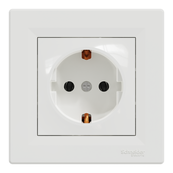 Розетка з заземленням біла Asfora, Schneider Electric [EPH2900121]