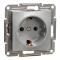 Розетка з заземленням Asfora алюміній, Schneider Electric [EPH2900161]