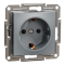 Розетка з заземленням Asfora сталь, Schneider Electric [EPH2900162]