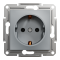 Розетка з заземленням Asfora сталь, Schneider Electric [EPH2900162]
