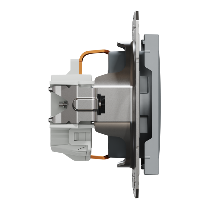 Розетка з заземленням Asfora сталь, Schneider Electric [EPH2900162]
