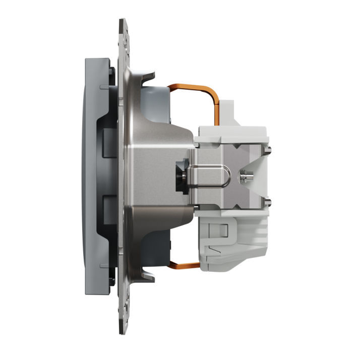 Розетка з заземленням Asfora сталь, Schneider Electric [EPH2900162]
