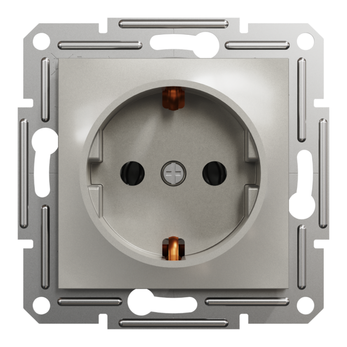 Розетка з заземленням Asfora бронза, Schneider Electric [EPH2900169]