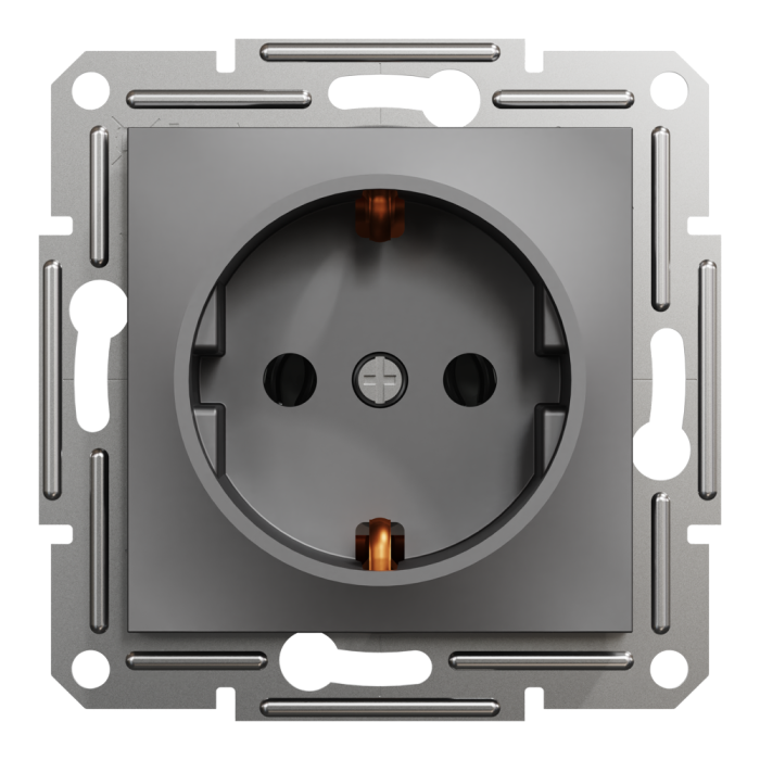 Розетка, чорна, 16 А, Asfora - Schneider Electric [EPH2900171]