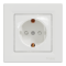 Розетка з заземленням з захисними шторками біла Asfora, Schneider Electric [EPH2900221]