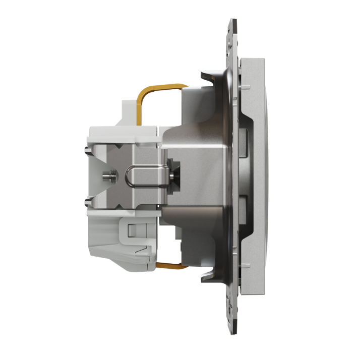 Розетка з заземленням, з захисними шторками Asfora алюміній, Schneider Electric [EPH2900261]