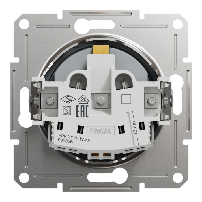 Розетка, сталь, 16 А, Asfora - Schneider Electric [EPH2900262]