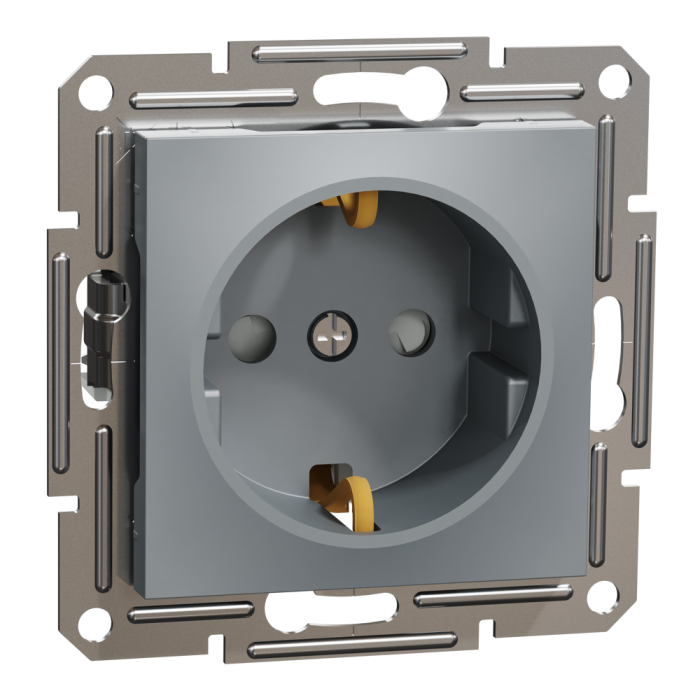 Розетка, сталь, 16 А, Asfora - Schneider Electric [EPH2900262]