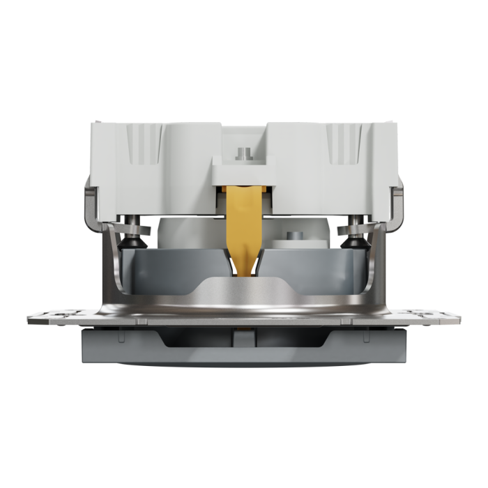 Розетка з заземленням, з захисними шторками Asfora сталь, Schneider Electric [EPH2900262]