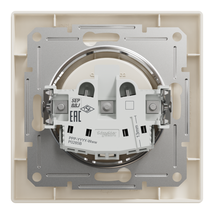 Розетка без заземлення крем Asfora, Schneider Electric [EPH3000123]