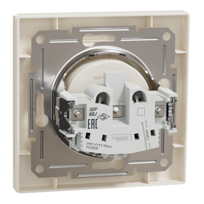 Розетка без заземлення крем Asfora, Schneider Electric [EPH3000123]