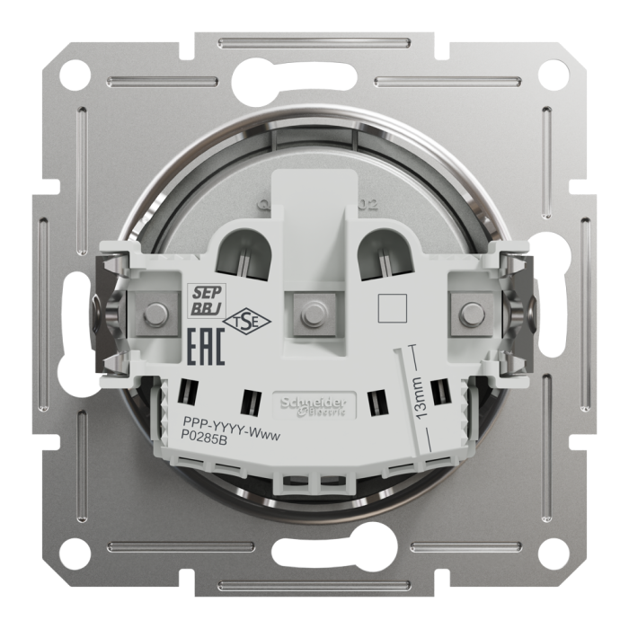 Розетка без заземлення Asfora алюміній, Schneider Electric [EPH3000161]
