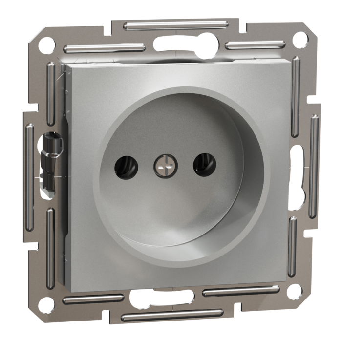 Розетка без заземлення Asfora алюміній, Schneider Electric [EPH3000161]