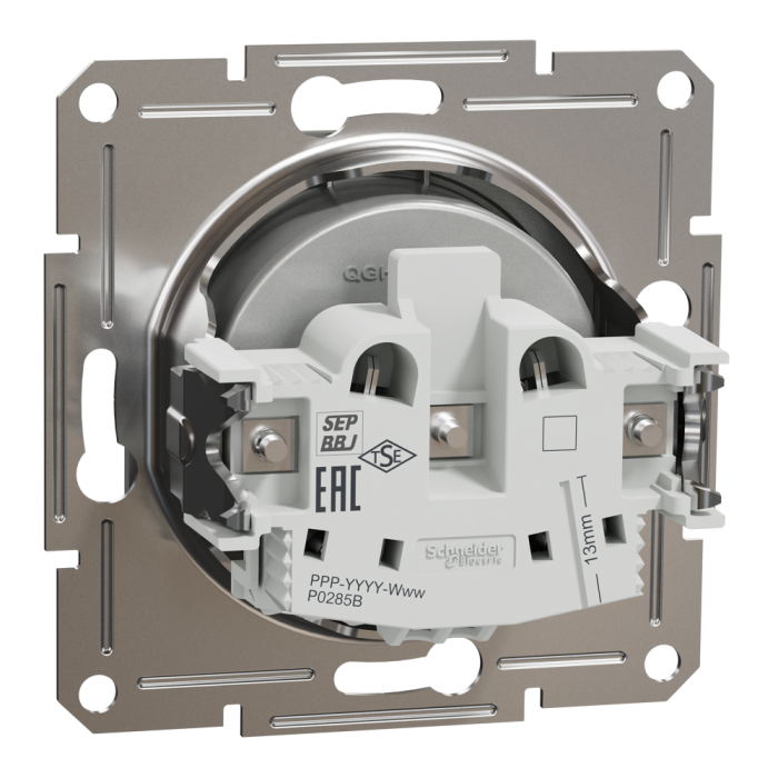 Розетка без заземлення Asfora алюміній, Schneider Electric [EPH3000161]