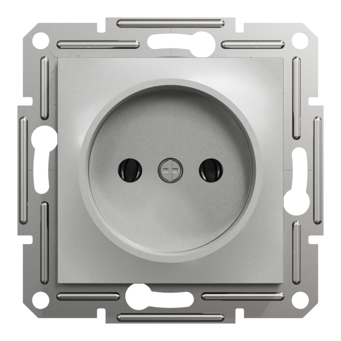 Розетка без заземлення Asfora алюміній, Schneider Electric [EPH3000161]