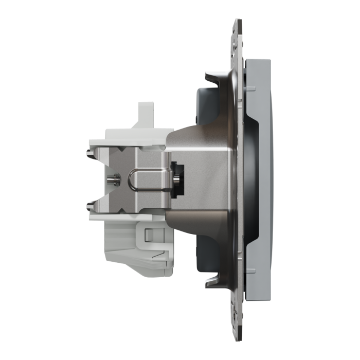 Розетка без заземлення Asfora сталь, Schneider Electric [EPH3000162]