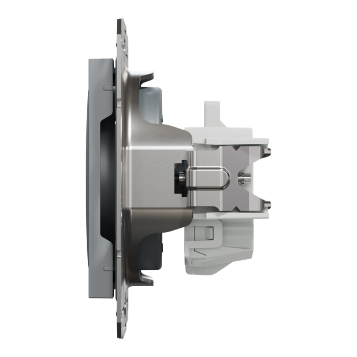 Розетка без заземлення Asfora сталь, Schneider Electric [EPH3000162]