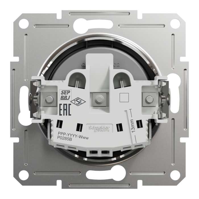 Розетка без заземлення Asfora антрацит, Schneider Electric [EPH3000171]
