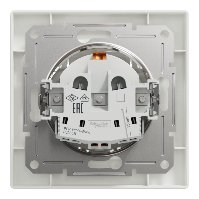 Розетка з кришкою, з заземленням біла Asfora, Schneider Electric [EPH3100121]