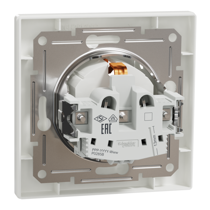 Розетка з кришкою, з заземленням біла Asfora, Schneider Electric [EPH3100121]