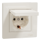 Розетка з кришкою, з заземленням крем Asfora, Schneider Electric [EPH3100123]