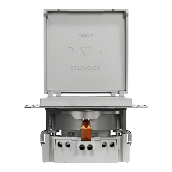 Розетка з кришкою, з заземленням Asfora алюміній, Schneider Electric [EPH3100161]