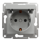 Розетка з кришкою, з заземленням Asfora алюміній, Schneider Electric [EPH3100161]