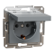 Розетка з кришкою, з заземленням Asfora сталь, Schneider Electric [EPH3100162]