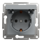 Розетка з кришкою, з заземленням Asfora сталь, Schneider Electric [EPH3100162]