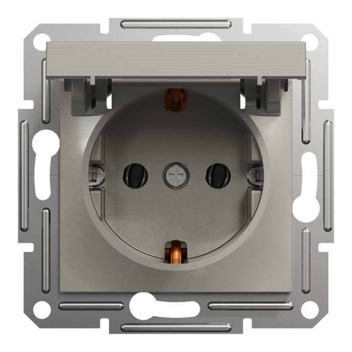 Розетка з кришкою, з заземленням Asfora бронза, Schneider Electric [EPH3100169]
