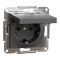 Розетка з кришкою, з заземленням Asfora антрацит, Schneider Electric [EPH3100171]