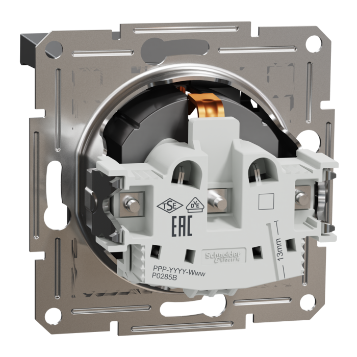 Розетка з кришкою, з заземленням Asfora антрацит, Schneider Electric [EPH3100171]