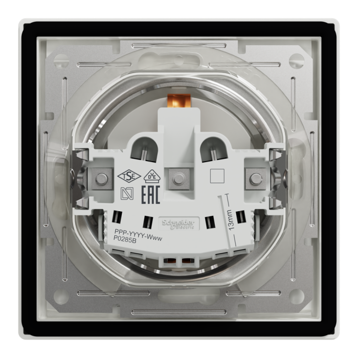 Розетка IP44 з кришкою, з заземленням, з захисними шторками, біла Asfora, Schneider Electric [EPH3100321]