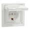Розетка IP44 з кришкою, з заземленням, з захисними шторками, біла Asfora, Schneider Electric [EPH3100321]