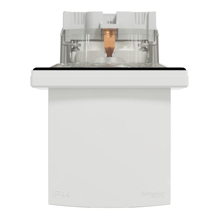 Розетка IP44 з кришкою, з заземленням, з захисними шторками, біла Asfora, Schneider Electric [EPH3100321]