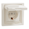 Розетка IP44 з кришкою, з заземленням, з захисними шторками, крем Asfora, Schneider Electric [EPH3100323]