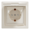 Розетка IP44 з кришкою, з заземленням, з захисними шторками, крем Asfora, Schneider Electric [EPH3100323]