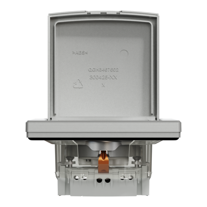 Розетка IP44 з кришкою, з заземленням, з захисними шторками, алюміній Asfora, Schneider Electric [EPH3100361]