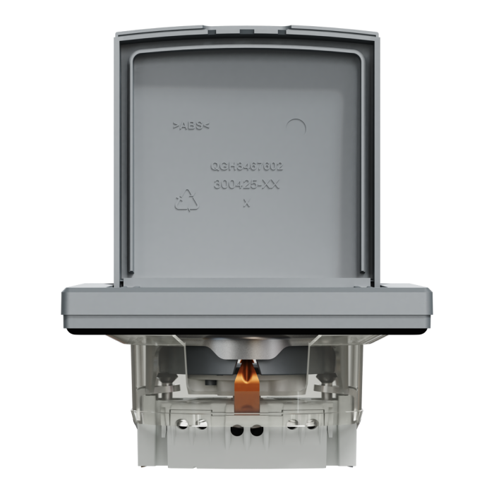 Розетка IP44 з кришкою, з заземленням, з захисними шторками, сталь Asfora, Schneider Electric [EPH3100362]