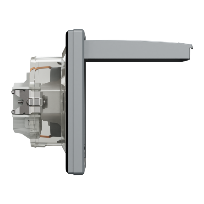 Розетка IP44 з кришкою, з заземленням, з захисними шторками, сталь Asfora, Schneider Electric [EPH3100362]