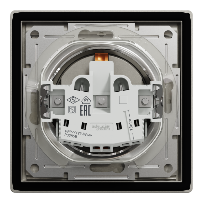 Розетка IP44 з кришкою, з заземленням, з захисними шторками, бронза Asfora, Schneider Electric [EPH3100369]