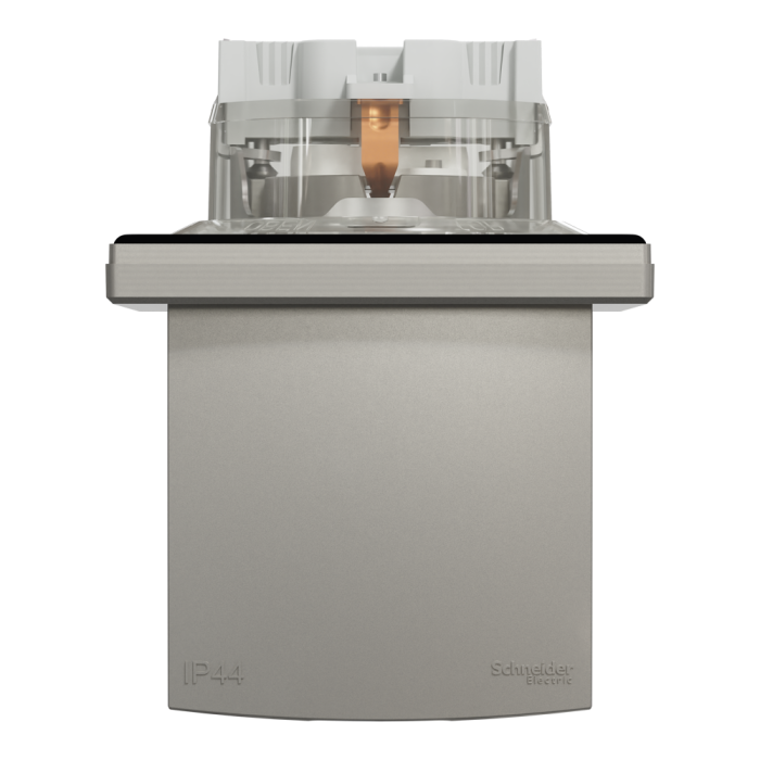 Розетка IP44 з кришкою, з заземленням, з захисними шторками, бронза Asfora, Schneider Electric [EPH3100369]