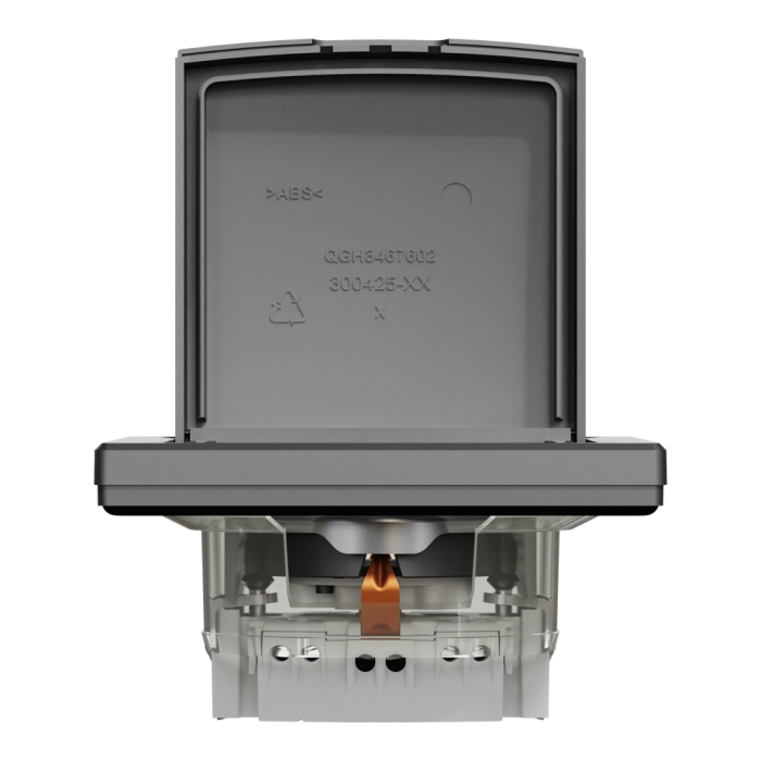 Розетка IP44 з кришкою, з заземленням, з захисними шторками, антрацит Asfora, Schneider Electric [EPH3100371]