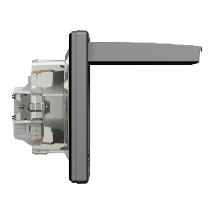 Розетка IP44 з кришкою, з заземленням, з захисними шторками, антрацит Asfora, Schneider Electric [EPH3100371]