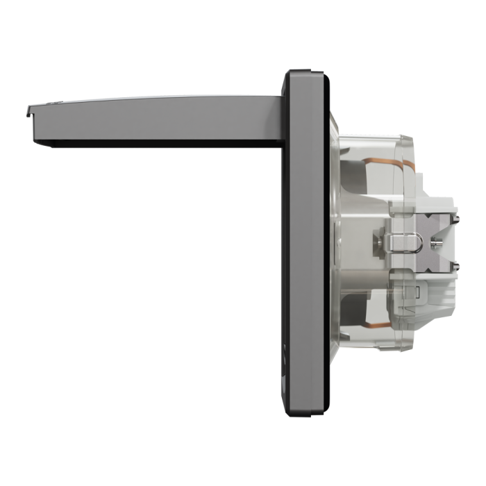 Розетка IP44 з кришкою, з заземленням, з захисними шторками, антрацит Asfora, Schneider Electric [EPH3100371]