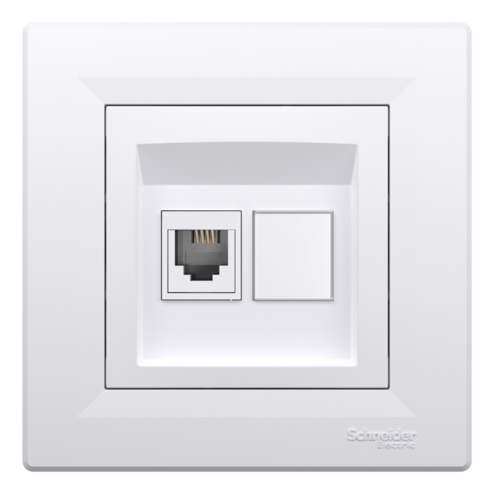 Розетка телефонна rj11 біла Asfora, Schneider Electric [EPH4100121]